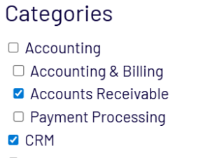 Categories filtering