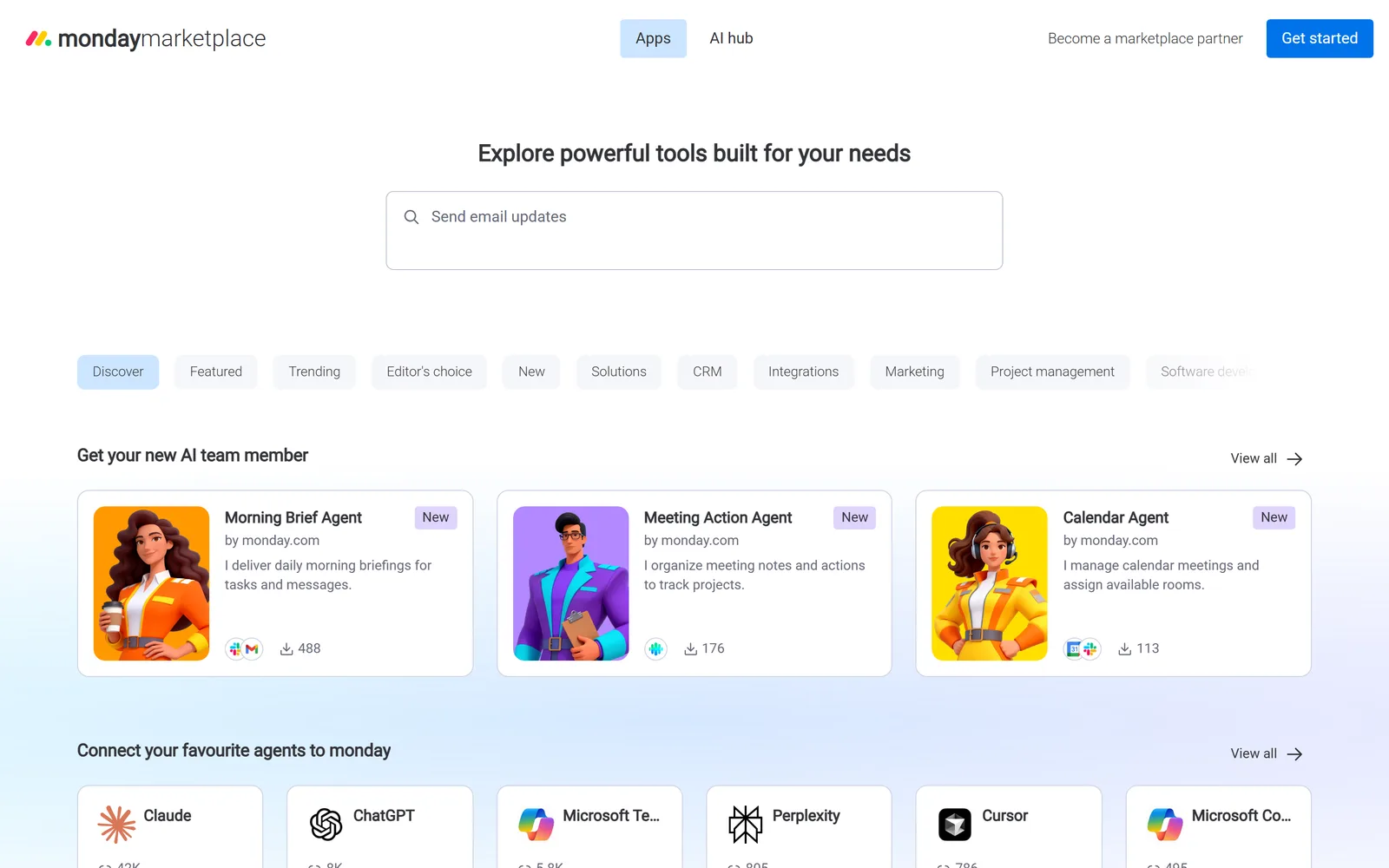 monday.com Marketplace screenshot