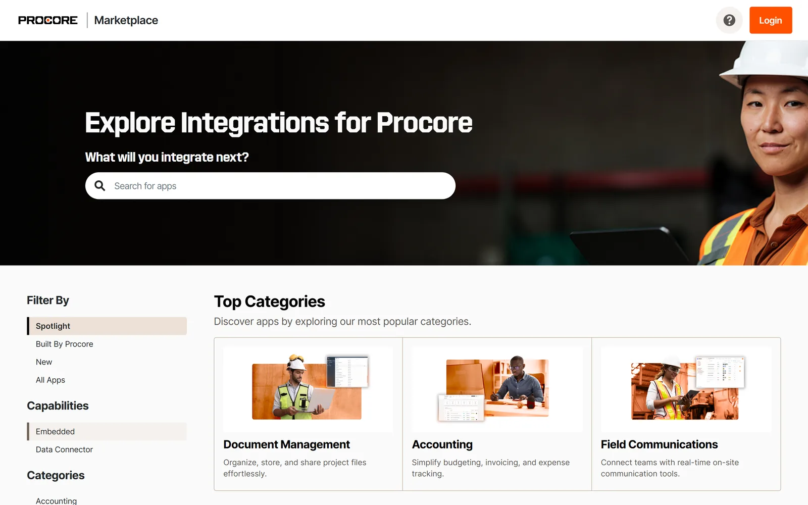 Procore App Marketplace screenshot