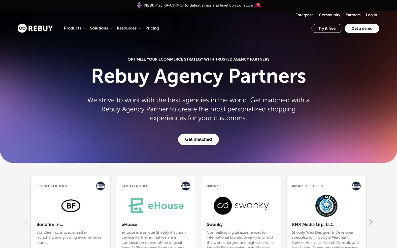 Rebuy Partner Directory screenshot