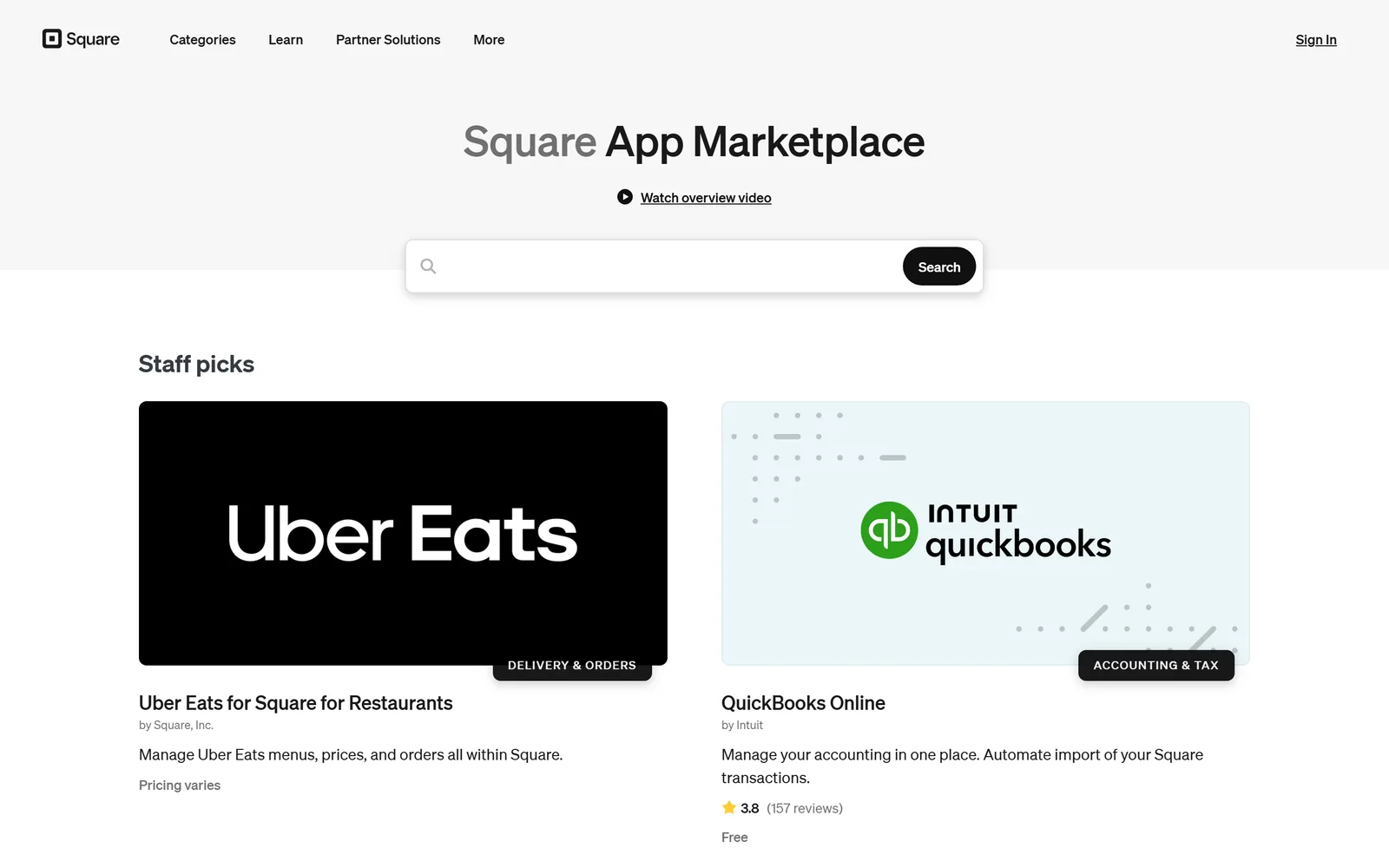 Square App Marketplace screenshot