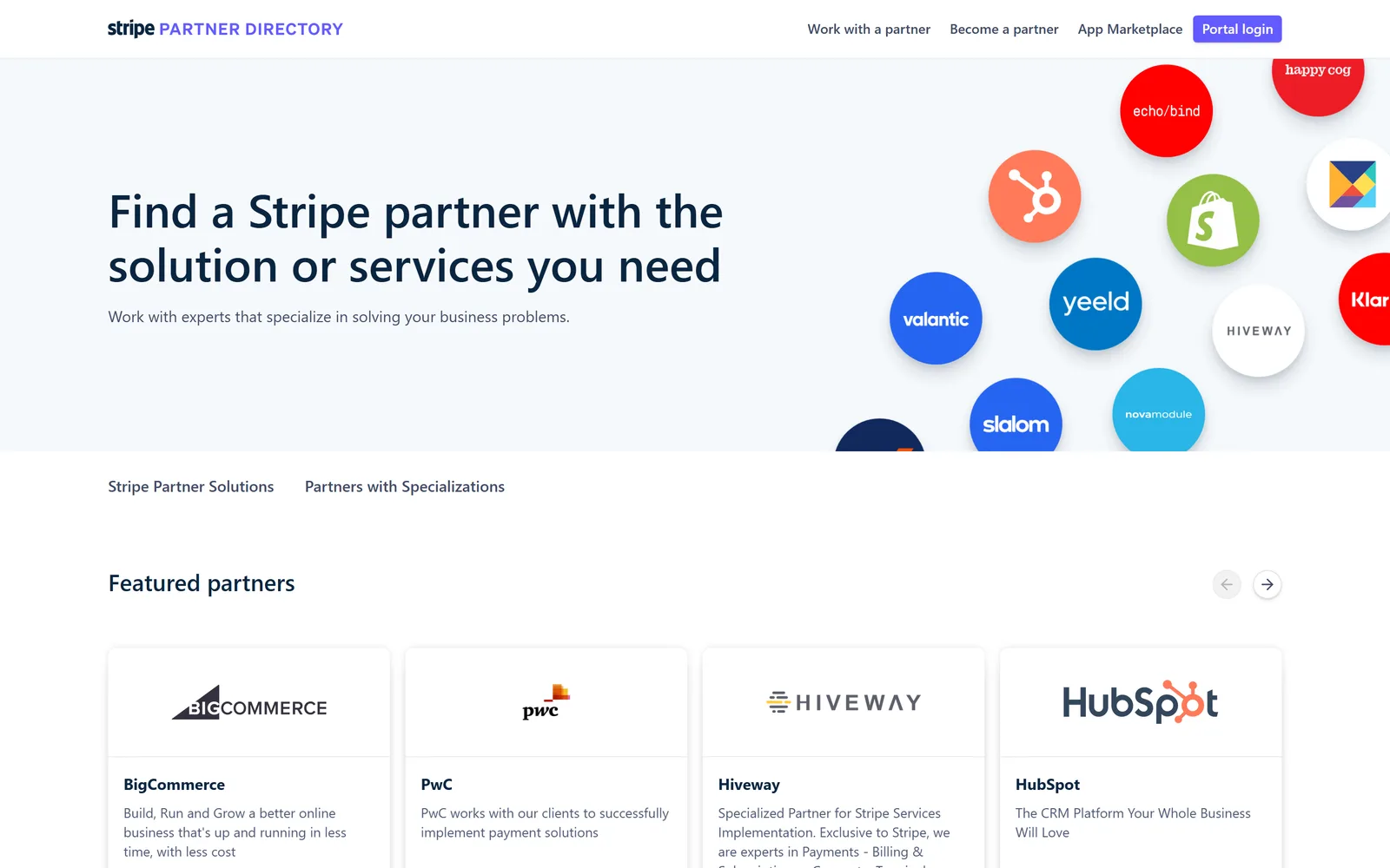 Stripe Partner Directory screenshot
