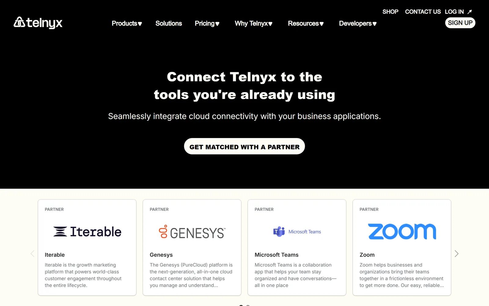 Telnyx Partner Directory screenshot
