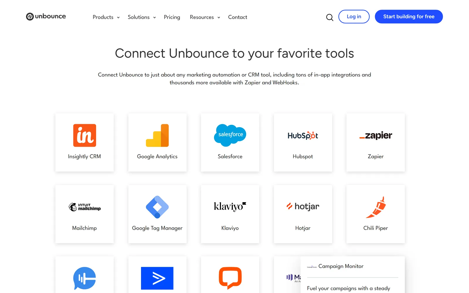 Unbounce Integrations screenshot